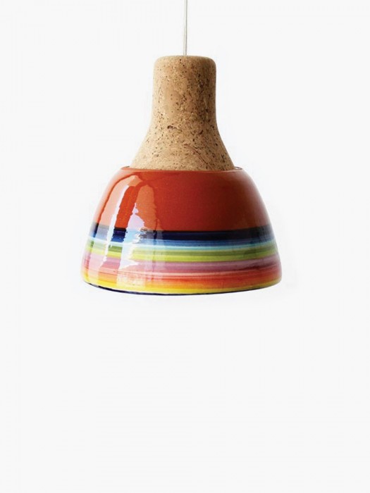 Cork and Clay Stripes Lamp