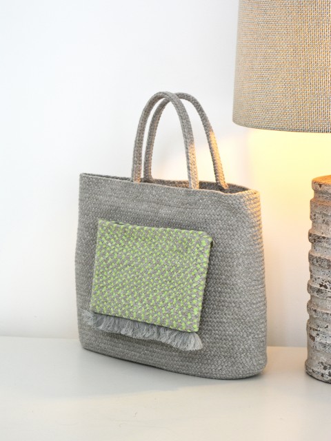 Handbag with patchwork