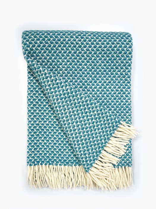 100% Wool Blanket Turquoise Medium