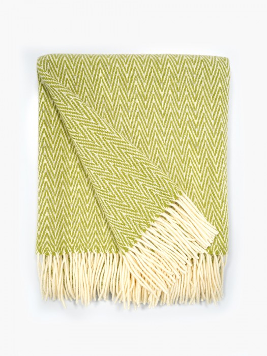 100% Wool Blanket Pistachio Green Medium