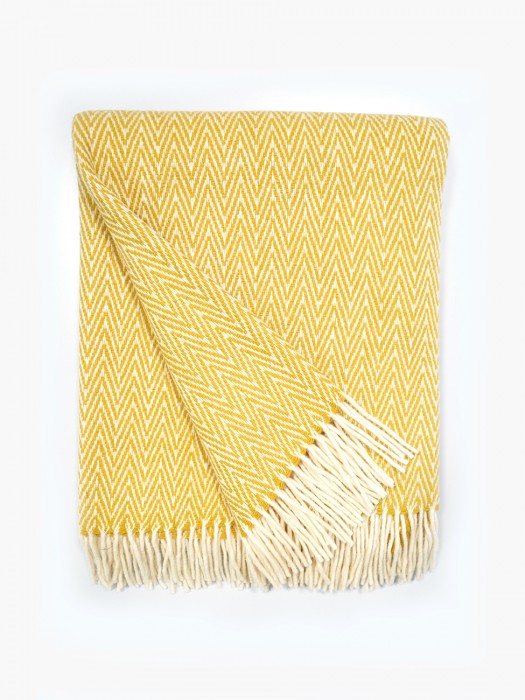 100% Wool Blanket Yellow Medium