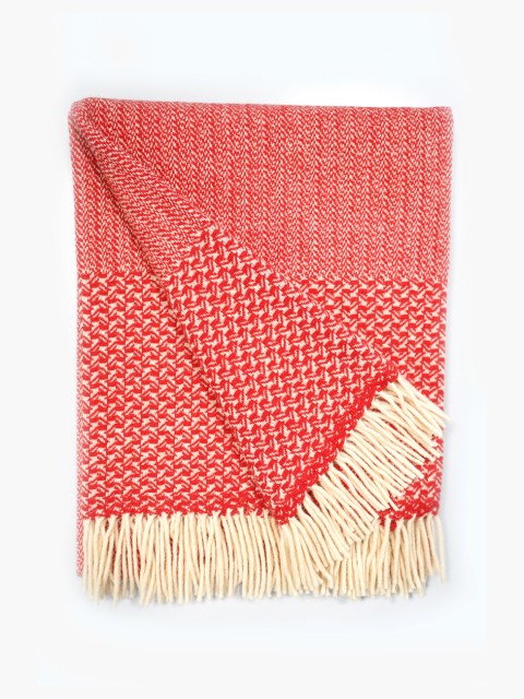 100% Wool Blanket Red Medium