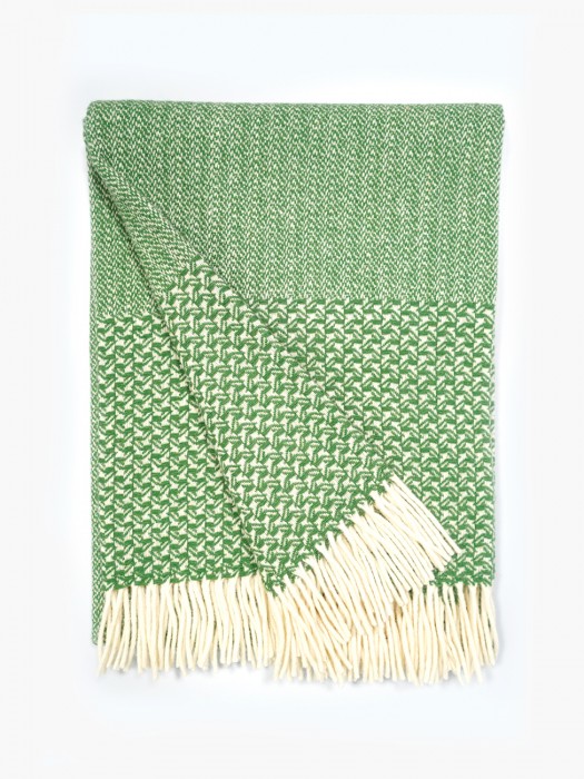 100% Wool Blanket Dry Green Medium