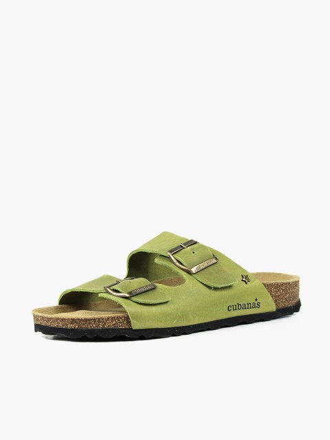 Amalia-Green Leather Sandal