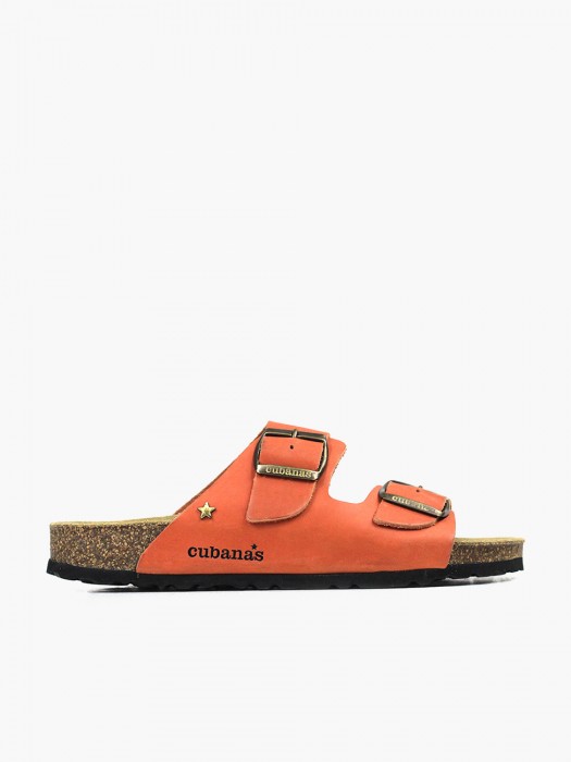 Amalia-Orange Leather Sandal