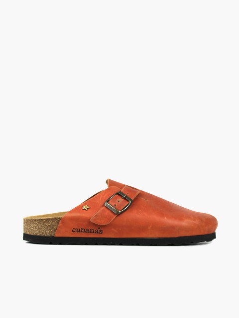 Maria-Orange Leather Sandal