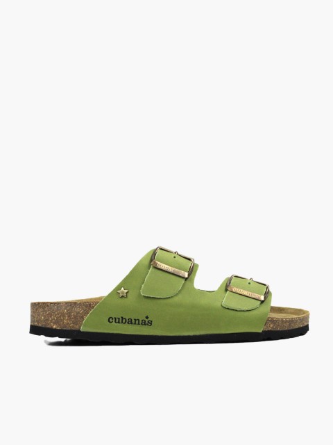 Amalia-Green Leather Sandal