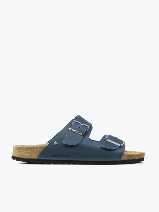 Amalia-Men Dark Blue Leather Sandal