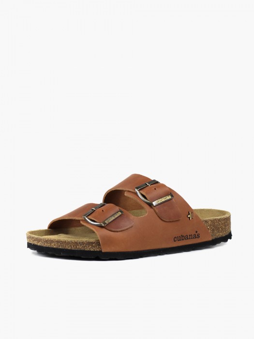 Amalia-Men Brown Leather Sandal